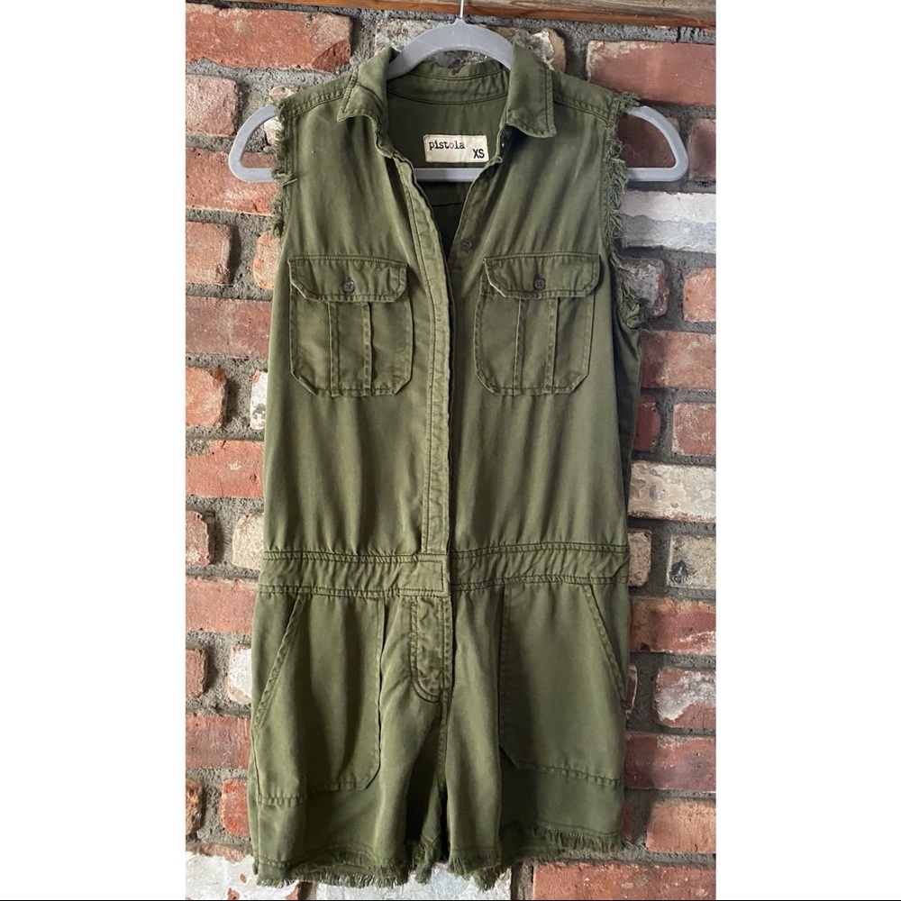 Pistola Ellery Green Raw Hem Romper Size Extra Small